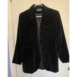 Vintage Velvet Womans Bkack Blazer Old Money Boss Embassy Row Sport Wear 4 Md